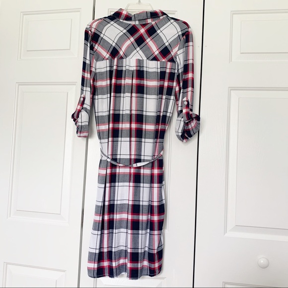 BLL nyc Plaid Red and Black and White Dress Size M - Picture 2 of 4